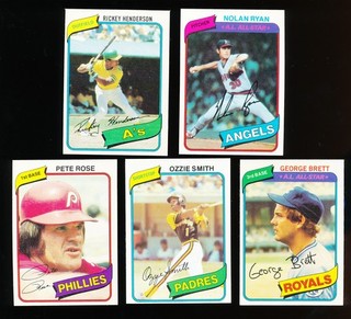 1980 Topps baseball complete set (726) crisp NM MT Rickey Ryan Ozzie