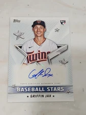 2022 Topps Series 1 Baseball Stars Autographs Griffin Jax Rookie.