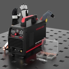 YESWELDER CUT-65DS PRO: 45pcs Consumables+Gloves, 65A Plasma Cutter 110V/220V