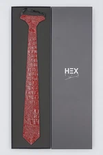 Hex Tie Rabia Ultra Light and Comfortable Vegan Leather Neck Tie Red