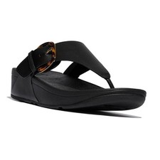 Image of Lulu Resin Buckle Leather Toe Post Sandal