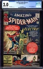 AMAZING SPIDER-MAN #9 CGC 2.0 CR/OW PAGES / ORIGIN + 1ST APPEARANCE ELECTRO 1964