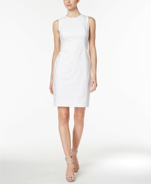 calvin klein white sheath dress