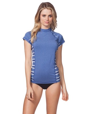 $35 NEW RIP CURL TRESTLES CAP SLEEVE RASH GUARD RASHGUARD 50+UPF 
