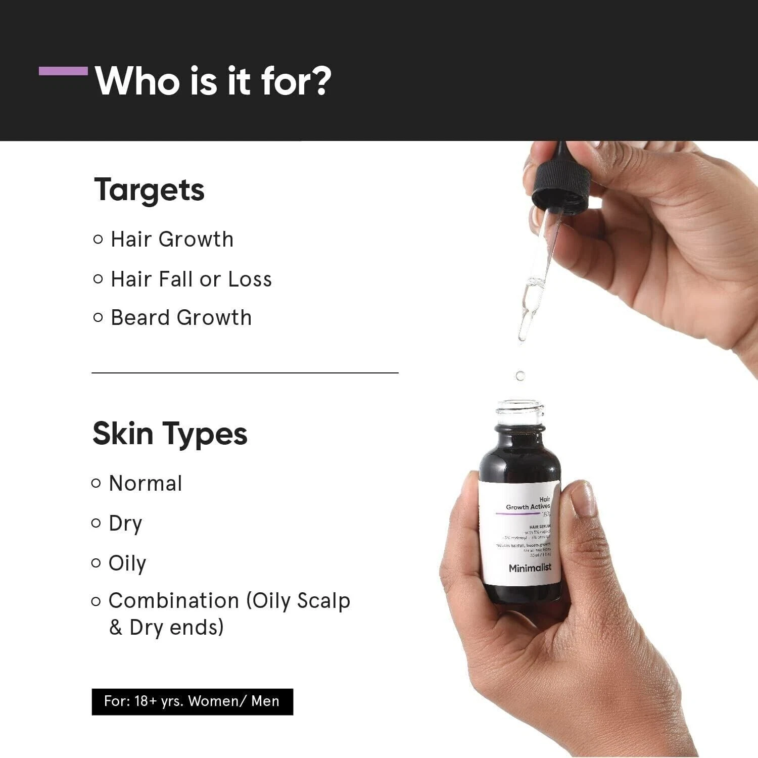 Minimalist Hair Growth Serum With Redensyl, Anagain, Procapil, Capixyl n Baicapi