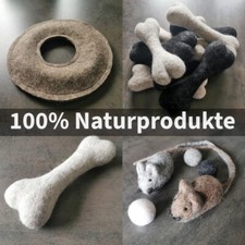 Kauknochen Kauspielzeug 100% Wolle handgefertigt in EU Hunde Knochen Frisbee