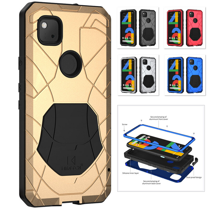 iMATCH Shockproof Silicone Bumper Metal Case Cover for Google