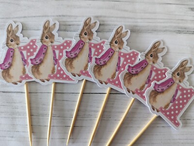 Peter Kaninchen Cupcake Topper Flopsy Beatrix Töpfer 1. Geburtstag 12er Set