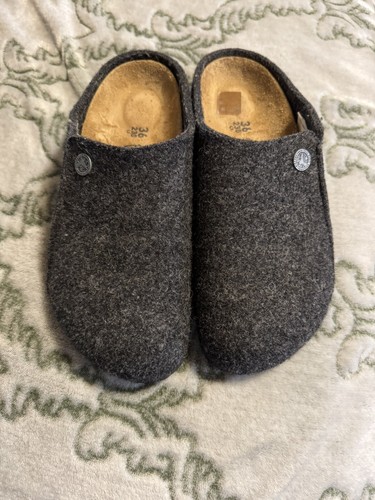 Birkenstock Boston Black Wool Casual Comfort Clogs Shoes