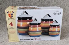 Philippe Richard Rondo Stoneware Canisters Full Set of 4 Containers