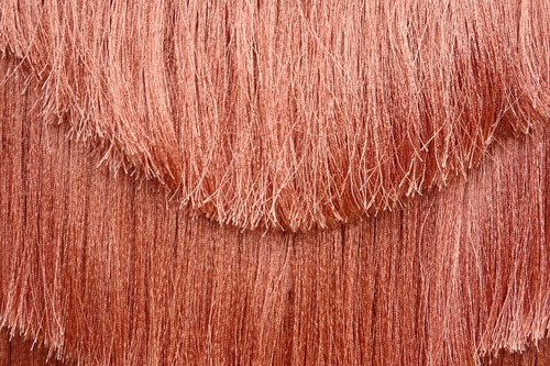 Mango Rose/Copper Layered Fringe Crop Top. Size XL - Picture 3 of 10