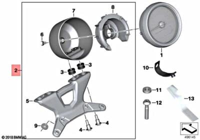 New BMW Fixations Kit For Double Instruments Black - R NineT Pure K22 K23