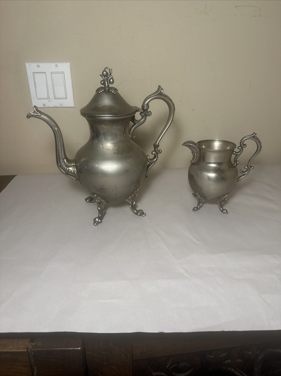 Silver on Copper Vintage BSC Birmingham Silver Co Teapot Creamer