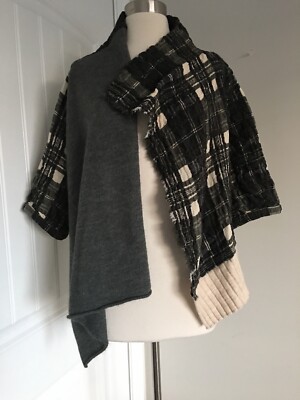 CREA CONCEPT WOOL ALPACA COTTON OPEN FRONT SWEATER SIZE 42
