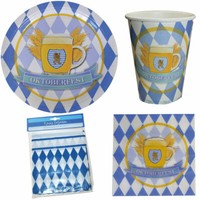 Oktoberfest Deko Dekoration Party Bayern Partygeschirr Tischdecke Raute 33 Tlg K