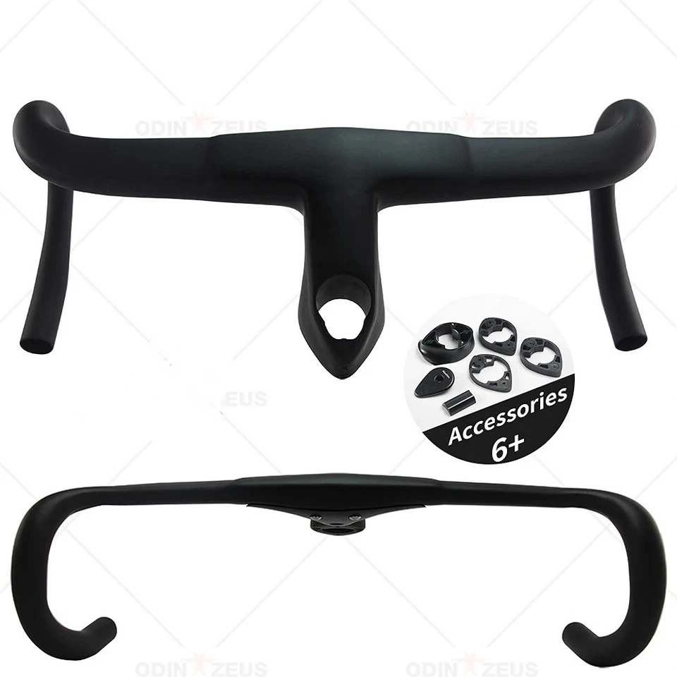 Integrated Carbon Fiber Road Bike Handlebar Aero 400-440mm x 80-120mm Drop Bar - Image 3 of 4