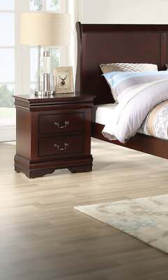 Cherry 2-Drawer Nightstand - Solid Wood