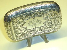 VINTAGE 925 ENGLISH STERLING SILVER TOBACCO CASE - SNUFF BOX - 1902 - BIRMINGHAM