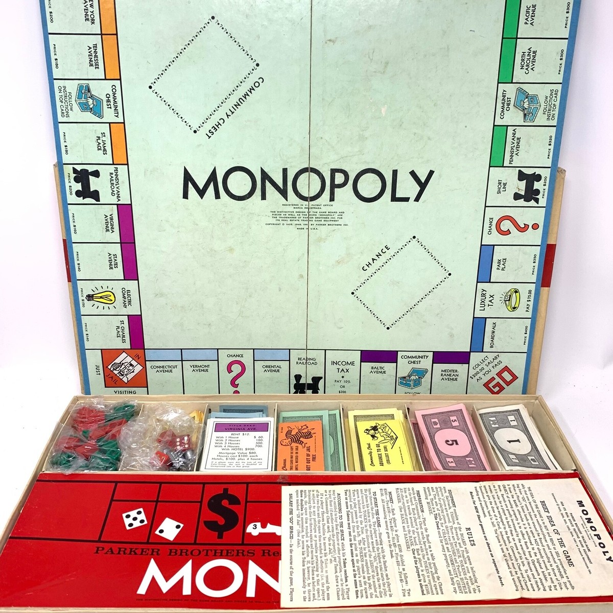 VINTAGE 1961 Monopoly board game Parker Brothers Complete EUC | eBay