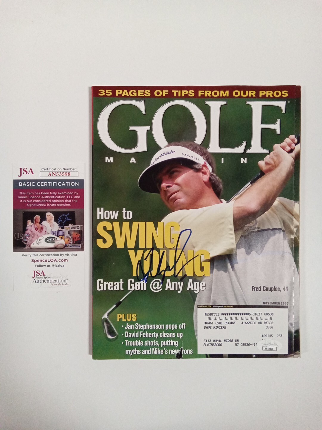 Fred Couples Autographed Signed PGA Tour Golf Full Magazine JSA -1 # 