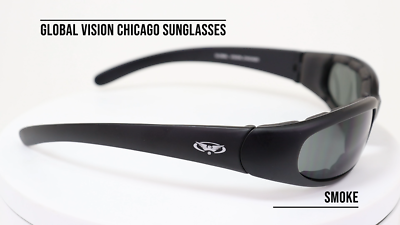 Kickback Black Smoke Lens By Global Vision Motorcycle Sunglasses