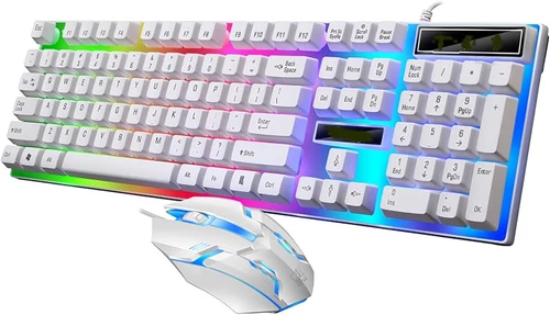 Wired Gaming Keyboard and Mouse Kit Backlit Mechanical for Computer PC Laptop