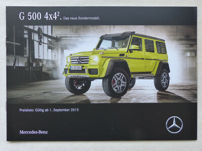 Mercedes G-Class G500 4x4² - price list year 2016 - brochure brochure 09.2015