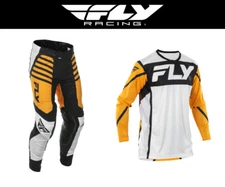 2025 Fly Racing Lite Gear Set - Jersey & Pants - Black / Mustard