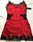 Josie NATORI, Red SILK, XS (size 2), Cutouts & Black LACE IN LAYS, SHEER Sides — photo 5