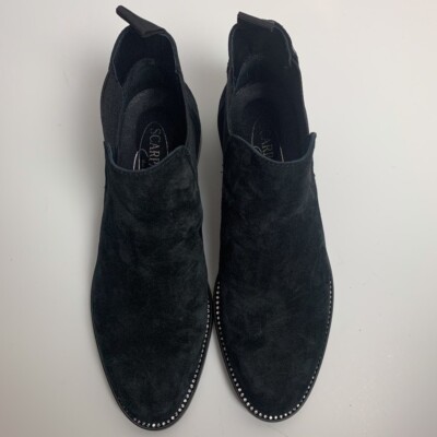 Scarpa Black Suede Chelsea Boot with Metallic Toe Accent Scarpa d main image 4