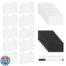 SpaceAid 10 Pack Pantry Basket Labels Clip on for Storage Bins, with 20 Label