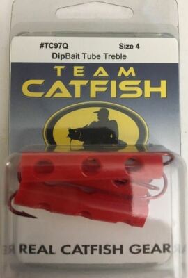 Team Catfish Red EZ Load Dip Tube TC97Q Dead Red Size4 treble hook-RARE-SHIP N24
