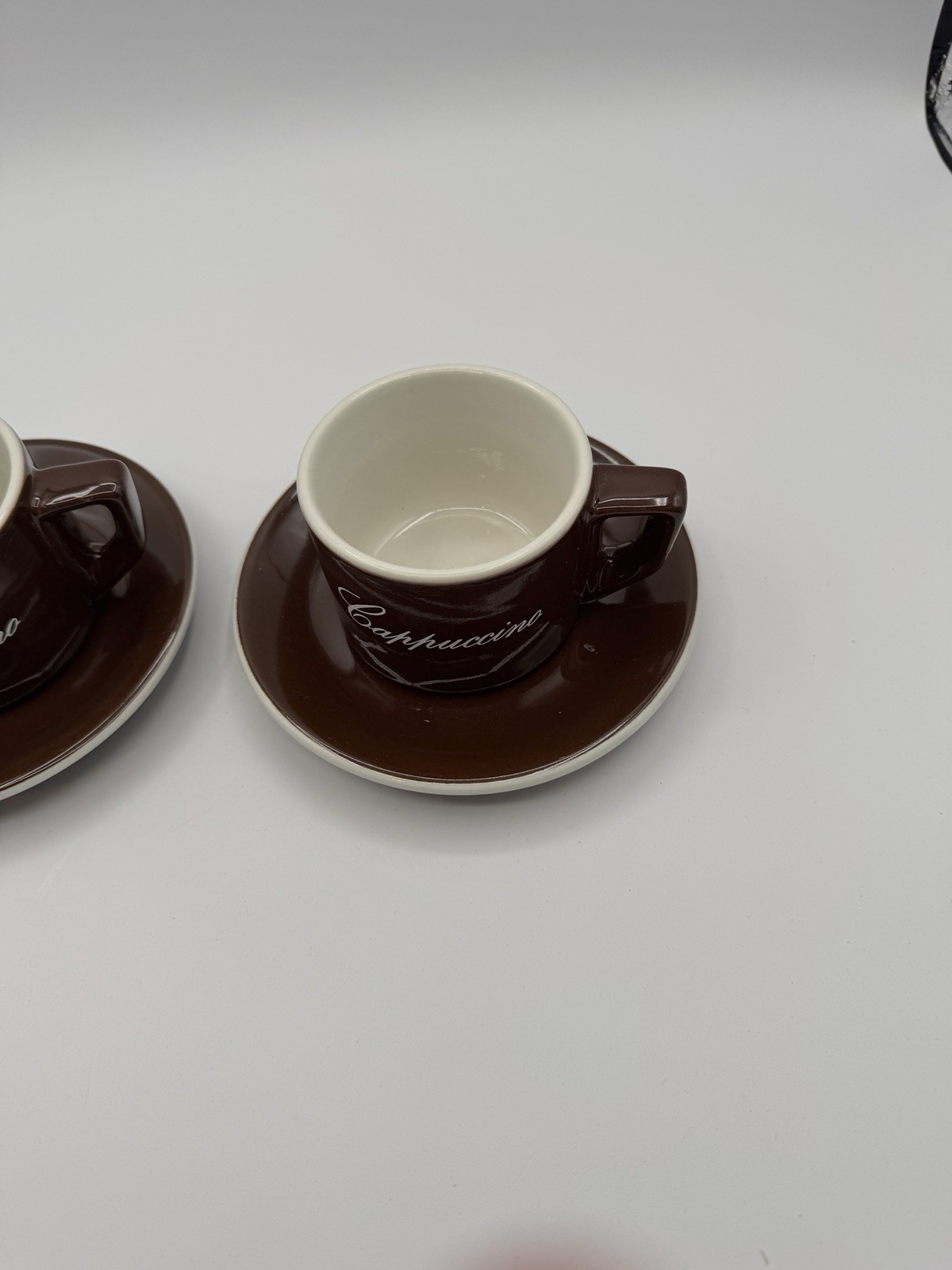 Vintage ACF Brown Cappuccino Espresso Cup and Saucer Made in Italy 
