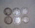 SIX  BARBER  QUARTERS BELOW SILVER VALUE
