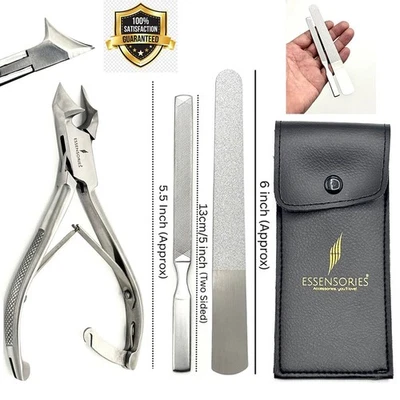 ESSENSORIES Podiatry Toe Nail Clippers For Thick Nails-Chiropody Heavy Duty Nail Cutters