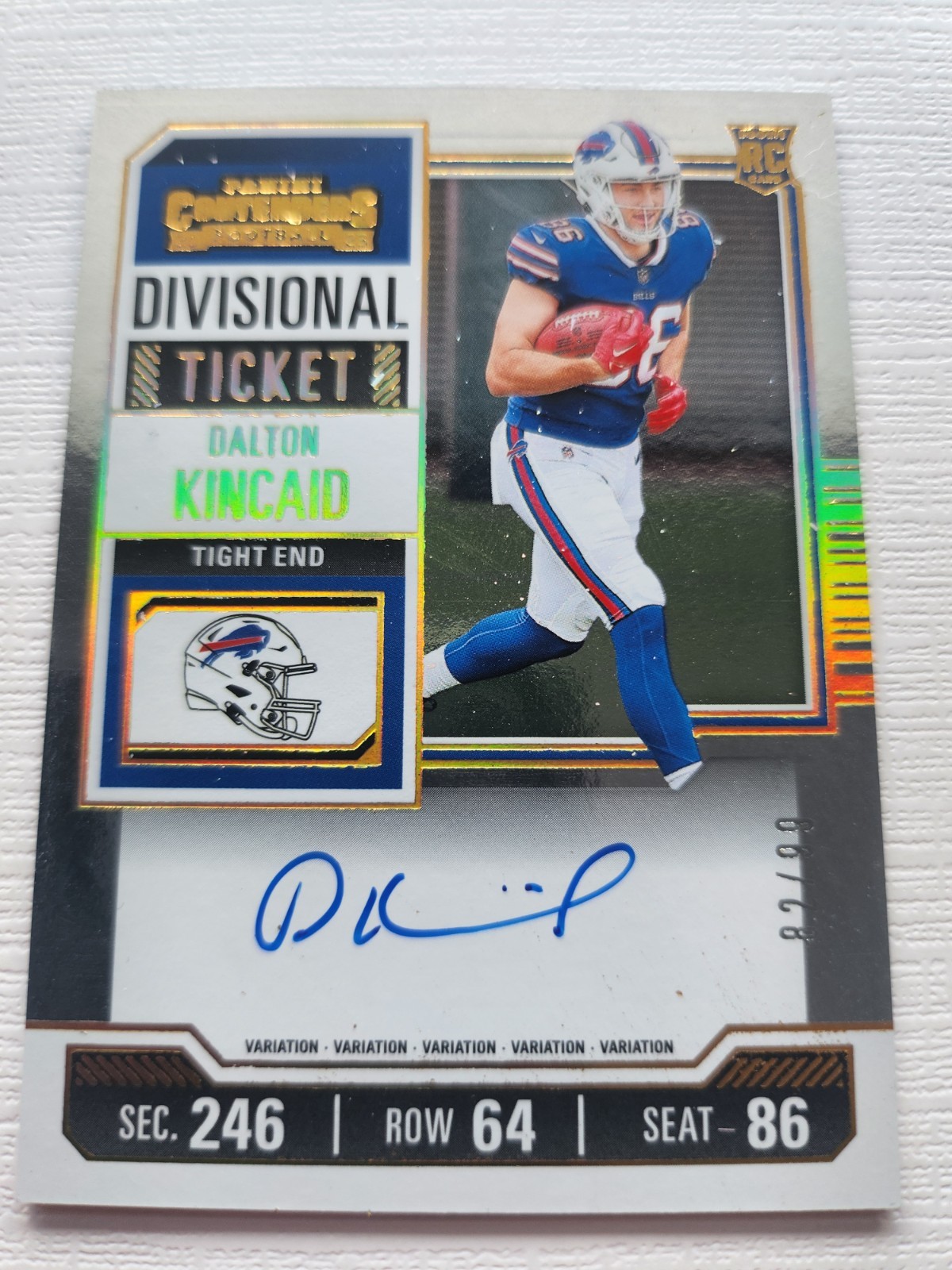 2023 Contenders Divisional Ticket Dalton Kincaid Rookie AUTO Variation  /99