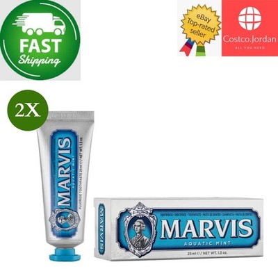 2 Pack X Marvis Aquatic Mint Toothpaste, 25 ml  FAST SHIPPING 