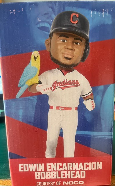 Cleveland Indians 2018 Edwin Encarnacion Parrot HR Trot SGA Bobblehead with Box