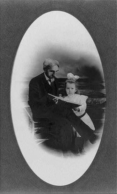 Photo:William Henry Werner Granddaughter Seated Portrait with Book ca 1900