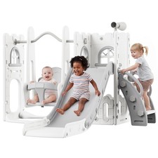 9-in-1 Toddler Slide and Swing Set Kids Indoor Outdoor Playground Playset
