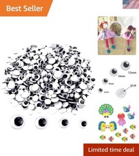 Vivid Self-Adhesive Googly Eyes - 2000 Pcs in 4 Sizes for Craft Enthusiasts