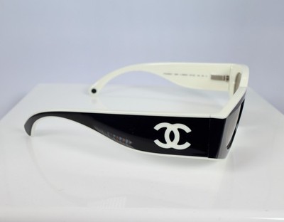 Chanel CH6056 54mm Cat Eye Sunglasses in Black and White with