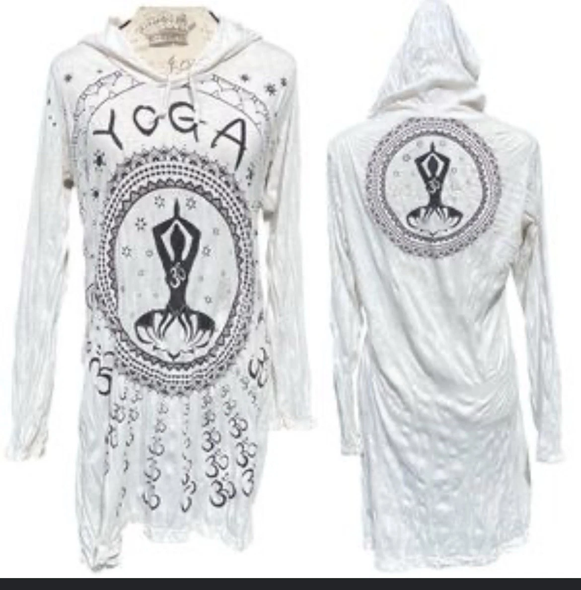 Sure Yoga Graphic Cotton Pullover Hoodie White Long Sleeve Women's M
Opens in a new window or tab