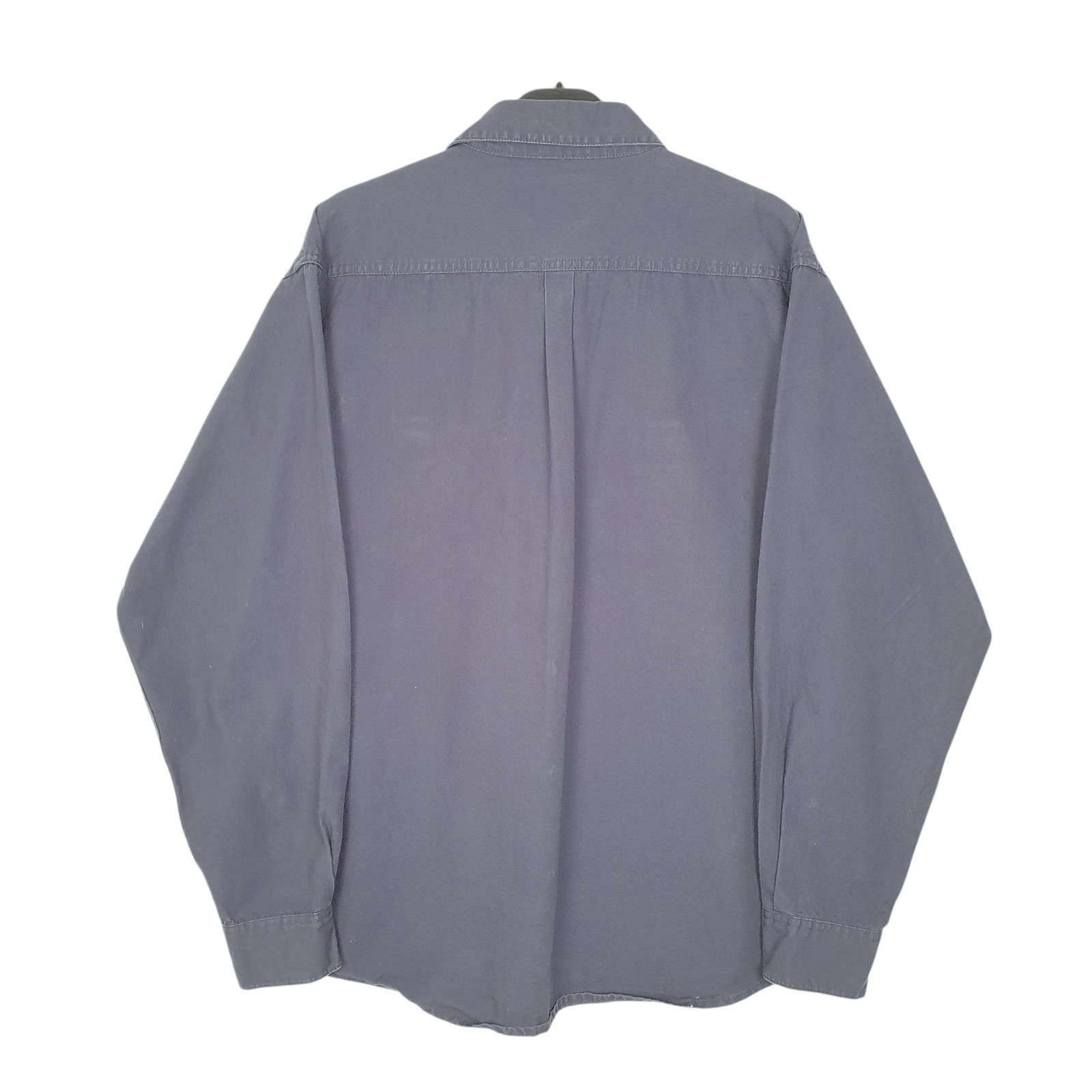 WRANGLER Navy Shirt Work Long Sleeve Casual Cotton Mens L image 3