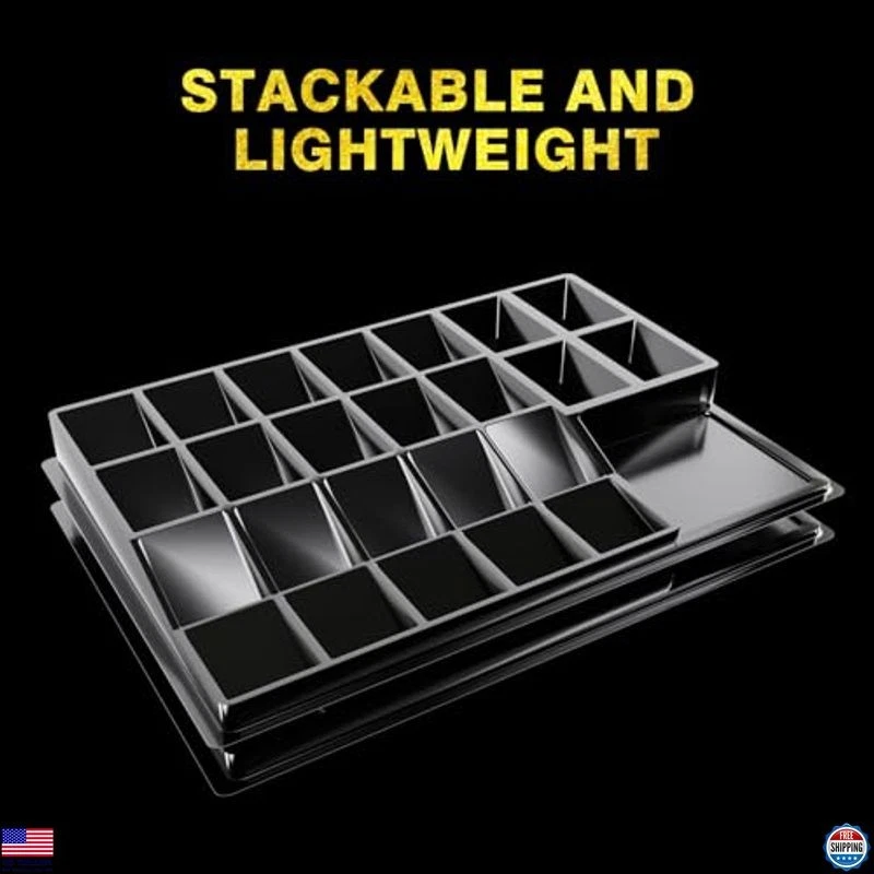 2-Pack Card Sorting Tray - 24-Cell Portable Organizer for TCG, MTG, Baseball+ - Image 4 of 4