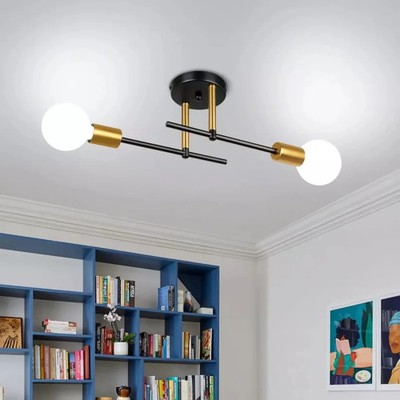 Modern Living Room Ceiling Light 2 lamps Modern Long Iron Arm Ceiling Light for 
