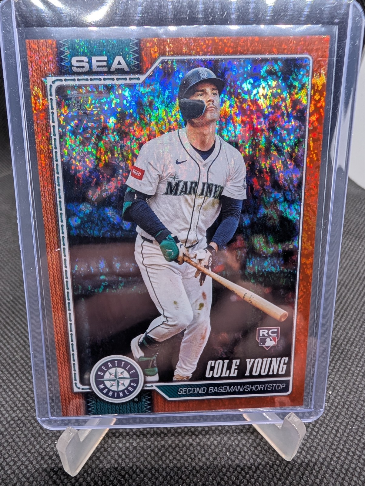2026 Topps Series 1 Orange Holo Foil Parallel RC /25 COLE YOUNG Mariners #129