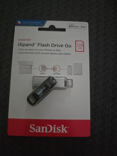 SanDisk 128GB iXpand Flash Drive Go USB Type A to Lightning IPhone IPad NEW