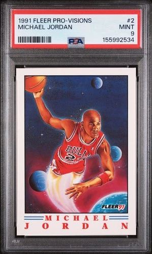 1991 FLEER PRO VISIONS #2 MICHAEL JORDAN PSA 9