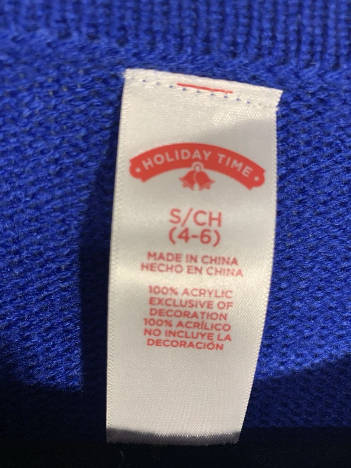 DE COLECCIÓN FEA NAVIDAD SUDADERA TALLA S 4/6 SUÉTER ADORNOS Árbol Reno VACACIONES Foto 2 de 4